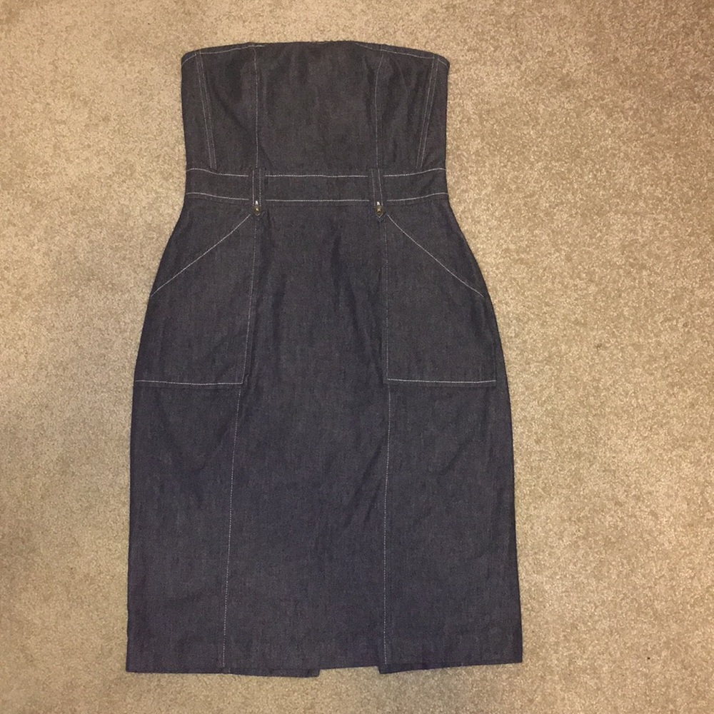 Express Denim Strapless Dress